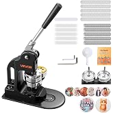 VEVOR Button Maker Machine, 2.25 in, Pin Maker Machine with 500pcs Button Parts, Circle Cutter, Hex Wrenches and Magic Book, Ergonomic Handle, for DIY Badges, Personalized Pins and Key Chains, Black