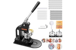 VEVOR Button Maker Machine, 2.25 in, Pin Maker Machine with 500pcs Button Parts, Circle Cutter, Hex Wrenches and Magic Book, 