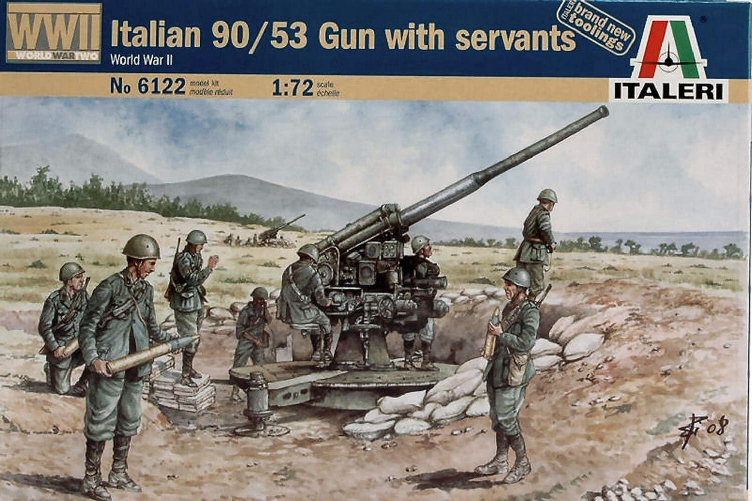 Italeri, 6122S 2nd World War, 90/53, gun with servants