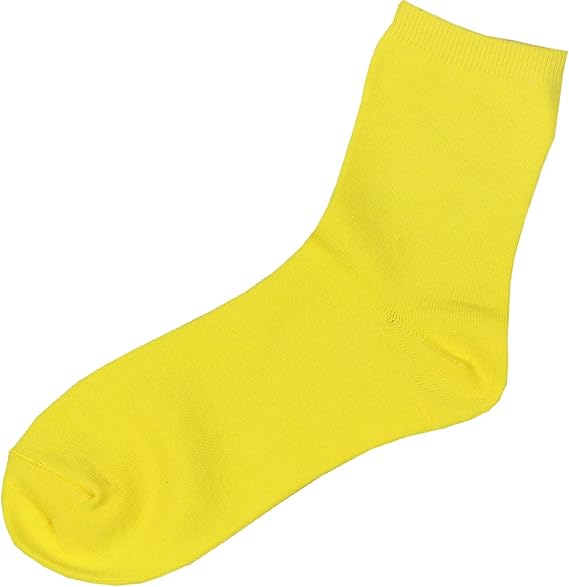 Amazon 日本製靴下 カラフル レディースソックス 22 25cm イエロー 15cm丈 靴下 通販