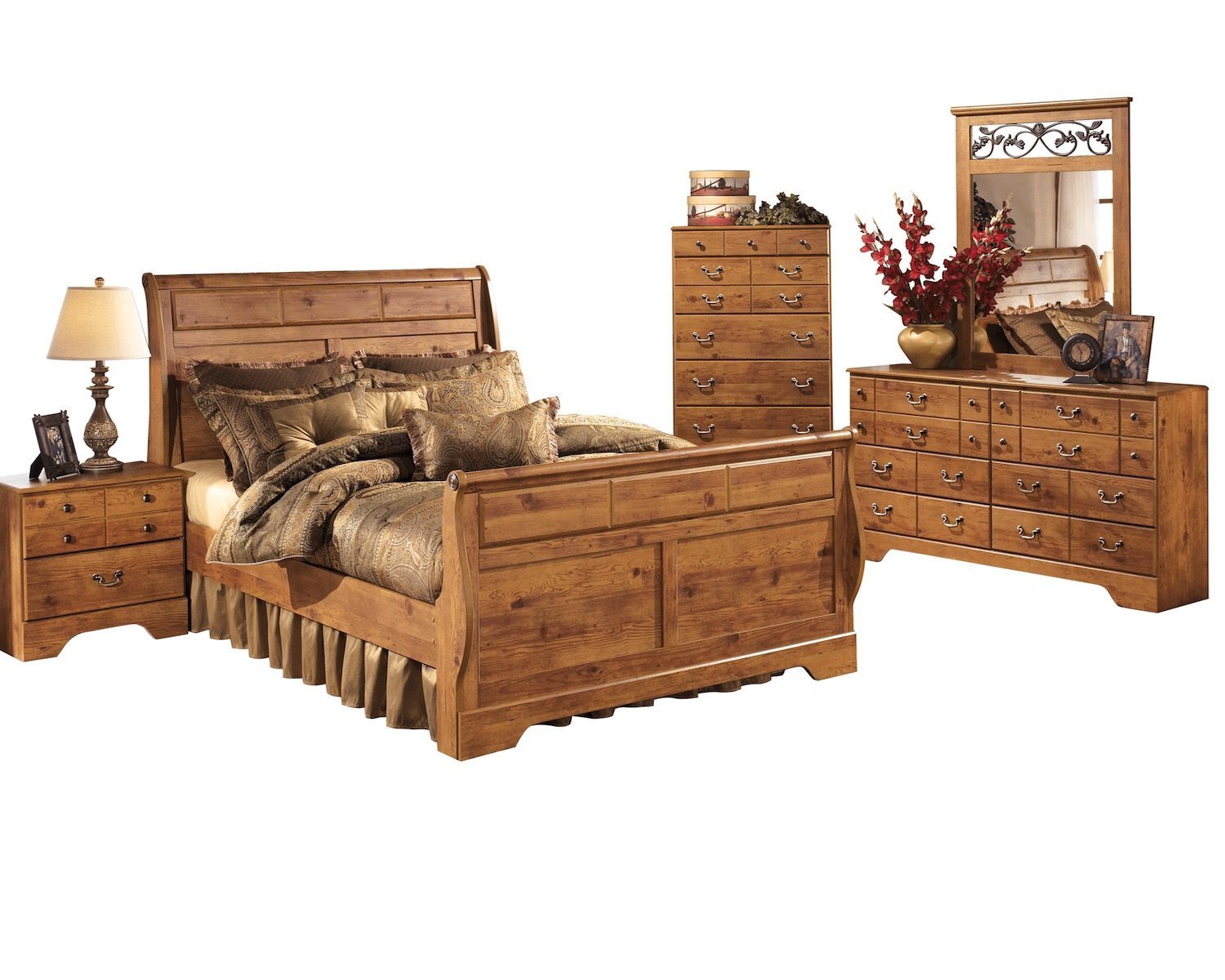 Amazon Com Ashley Bittersweet 5 Pc Queen Sleigh Bedroom Set