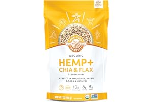 Manitoba Harvest Organic Hemp and Chia and Flax, 7 oz, 8g Plant Based Protein, 5g of Fiber per Serving, Vegan, Keto, Paleo, Omega 3 & 6, Superseed Blend for Smoothies, Baking