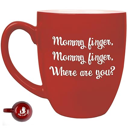 mommy finger coffee mug