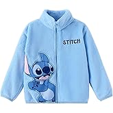 Disney Stitch Frozen Elsa Minnie Mickey Girls/Boys Fleece Jacket Full Zip Sherpa Fuzzy Warm Winter Outwear Coat 2-13 Years