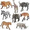 BRETOYIN Mini 2-3 Inch Wild Savanna Jungle Animals Toys Set - Party Favor Cake Topper for Kids 3-5