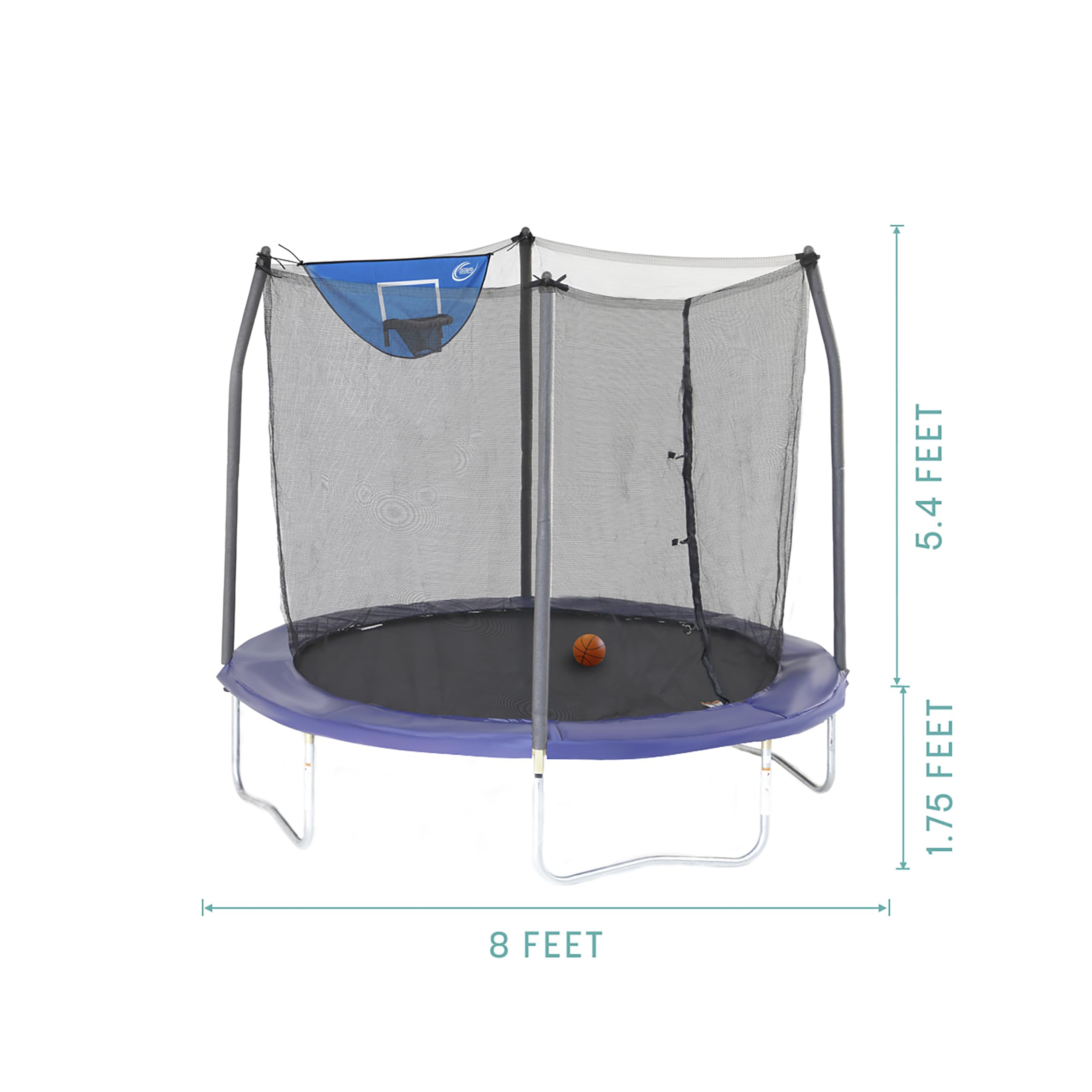 SKYWALKER TRAMPOLINES Jump N' Dunk 8 FT, 12 FT, 15 FT, Round Outdoor Trampoline for Kids with