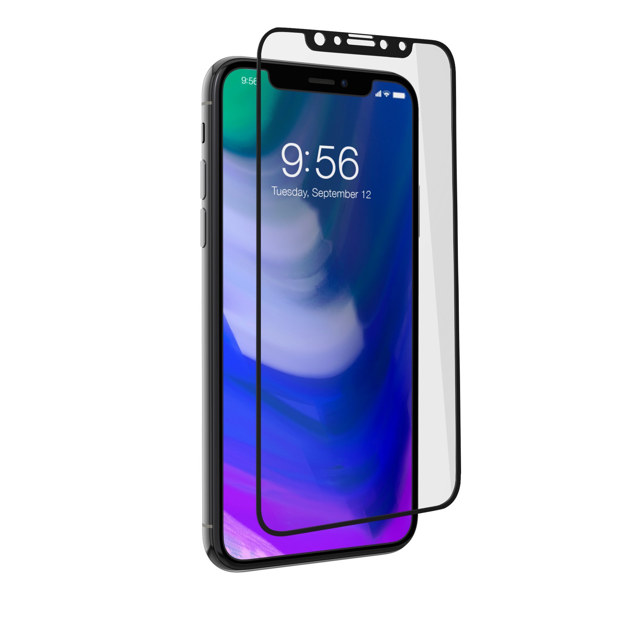 ZAGG InvisibleShield Glass+ Contour Screen Protector Made for Apple iPhone X - Black