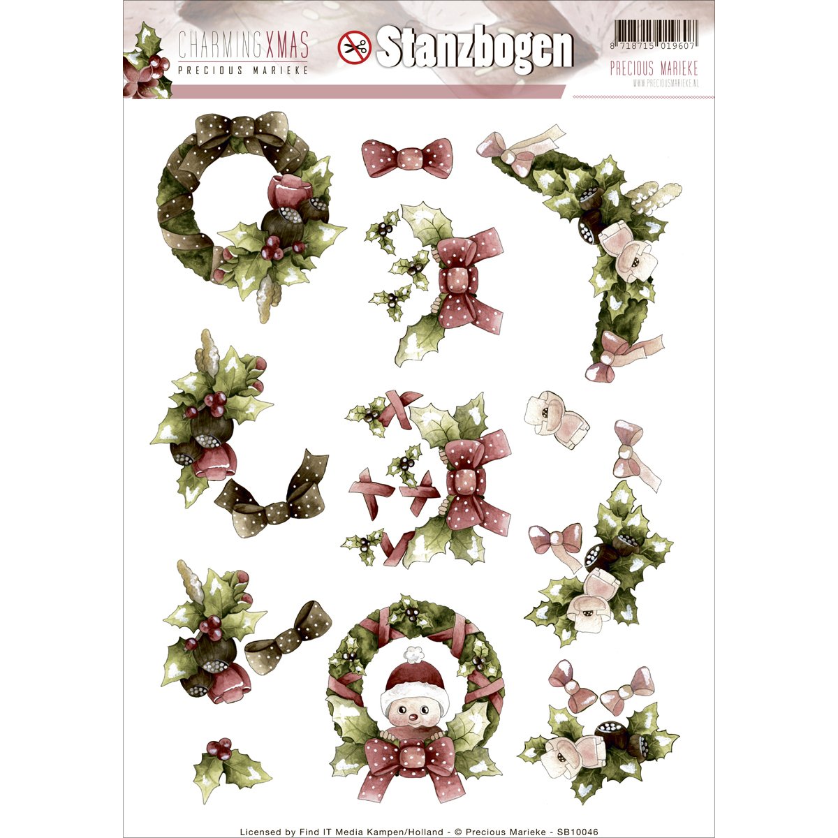 Find It Trading Precious Marieke Charming Christmas Punchout, Acrylic, Multicolour, 29.84x20.77x0.12 cm