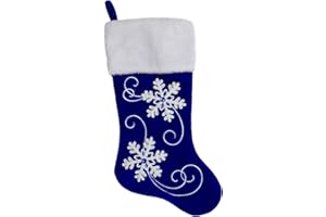 Northlight 20.5-Inch Royal Blue Velvet and White Snowflake Christmas Stocking