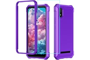 Lozeguyc for Cloud Mobile Stratus C8 Case with Screen Protector,Full Body Protection Front PC Back Soft Silicone Bumper,Heavy Duty Protection Shockproof Phone Case for Cloud Mobile Stratus C8 Purple