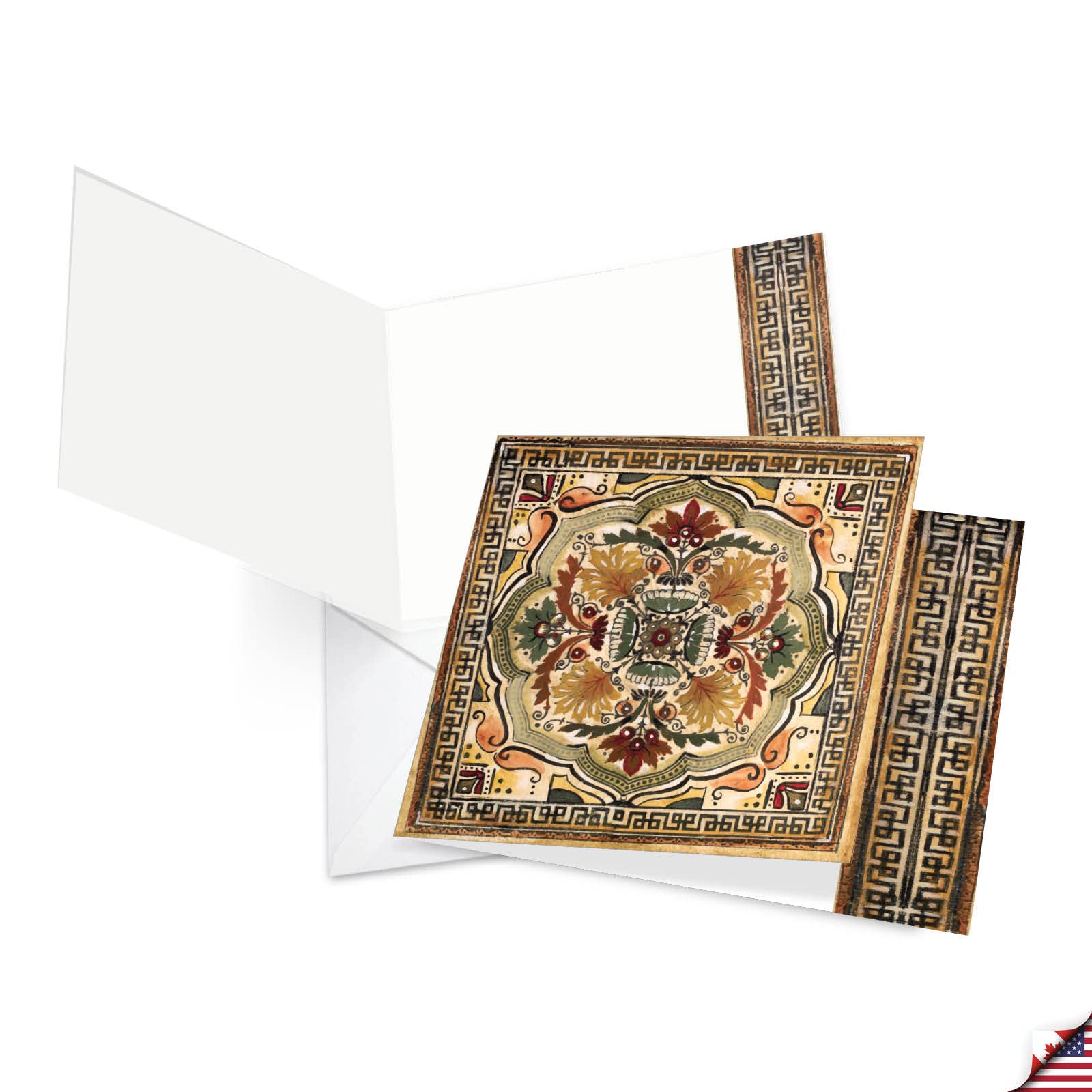 The Best Card Company - 12 Assorted Blank Note Cards (4 x 5.12 Inch) - Boxed All Occasion Notecards Bulk (4 Designs, 3 Each) - Ornate Tiles MQ4609OCB-B3x4