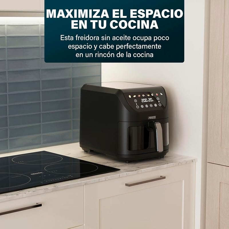 Airfryer SlimFry, capacidade de 8L, 2000W, 8 programas, tela de toque digital, termostato ajustável, janela de exibição, desligamento automático, cesta lavável, 182257, luzes coloridas
