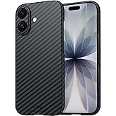 X-level for iPhone 17 Case, Slim Thin Carbon Fiber Pattern Phone Cover, Minimalism Anti-Scratch Matte Hard Back Protective Cover Shockproof Cases for iPhone 17 6.3 inch,Black