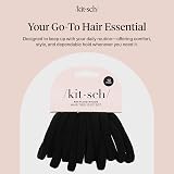 Kitsch Black Hair Ties 12 Pack Nylon Elastic Hairbands No Damage view 9