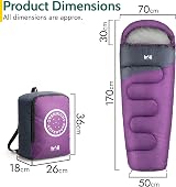 Trail Outdoor Kids Sleeping Bag Mummy 3 Season 170cm Purple with Rucksack view 7