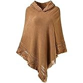 Ferand Ladies' Hooded Cape with Fringed Hem, Crochet Poncho Knitting Patterns for Women
