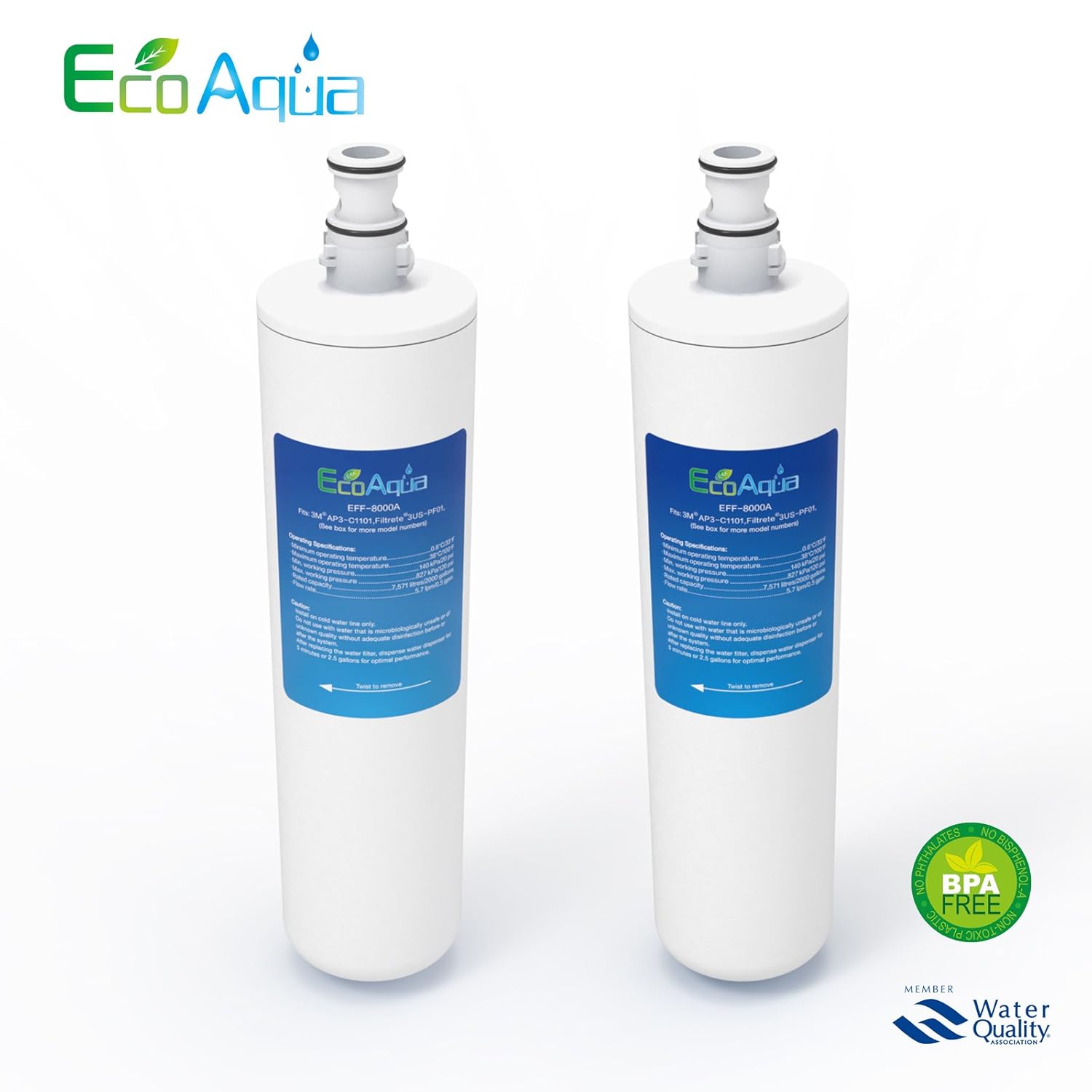 2 X EcoAqua EWF - 8001A Compatible 3M AP3 - C765 - E: Amazon.es: Hogar