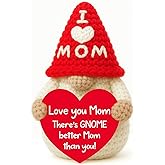 YUEYUQIU Christmas Stocking Stuffers Gifts for Mom from Daughter Son, Handmade Crochet Gnome, Mothers Day Birthday Xmas Presents for Mother Mama Bonus Moms Mother in Law - I Love You Gifts for Moms