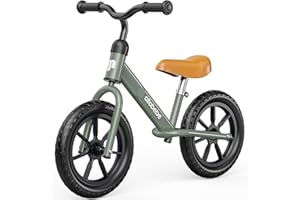 allobebe Toddler Balance Bike 2 Year Old, 12 Inch Push Bicycle for 2-5 Year Old, No Pedal Bike for Kids with Adjustable Seat 