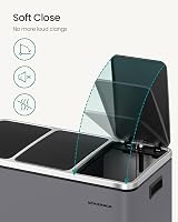 SONGMICS Kitchen Bin 3 x 18 L Recycling Bin 3 Compartments Matte Grey LTB054G01 view 6
