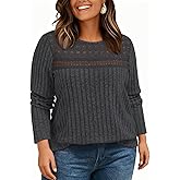 Plus-Size-Sweaters for Women Trendy Long Sleeve Lace Shirts Loose Lightweight Mesh Tops Casual Knit Pullover Tunics