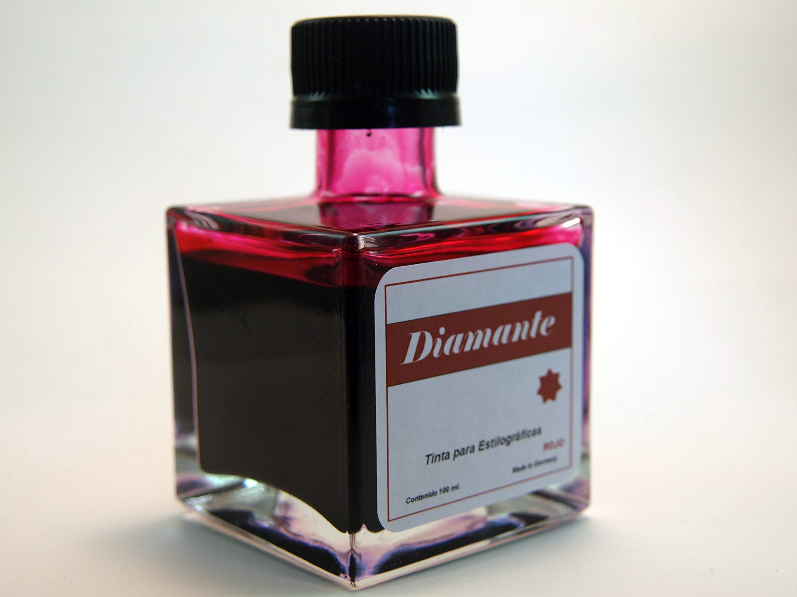 DIAMANTE Red Ink for Fountain Pen and Pens – Glass Ink Large Size 100 ml of Ink – Diamond (Red)