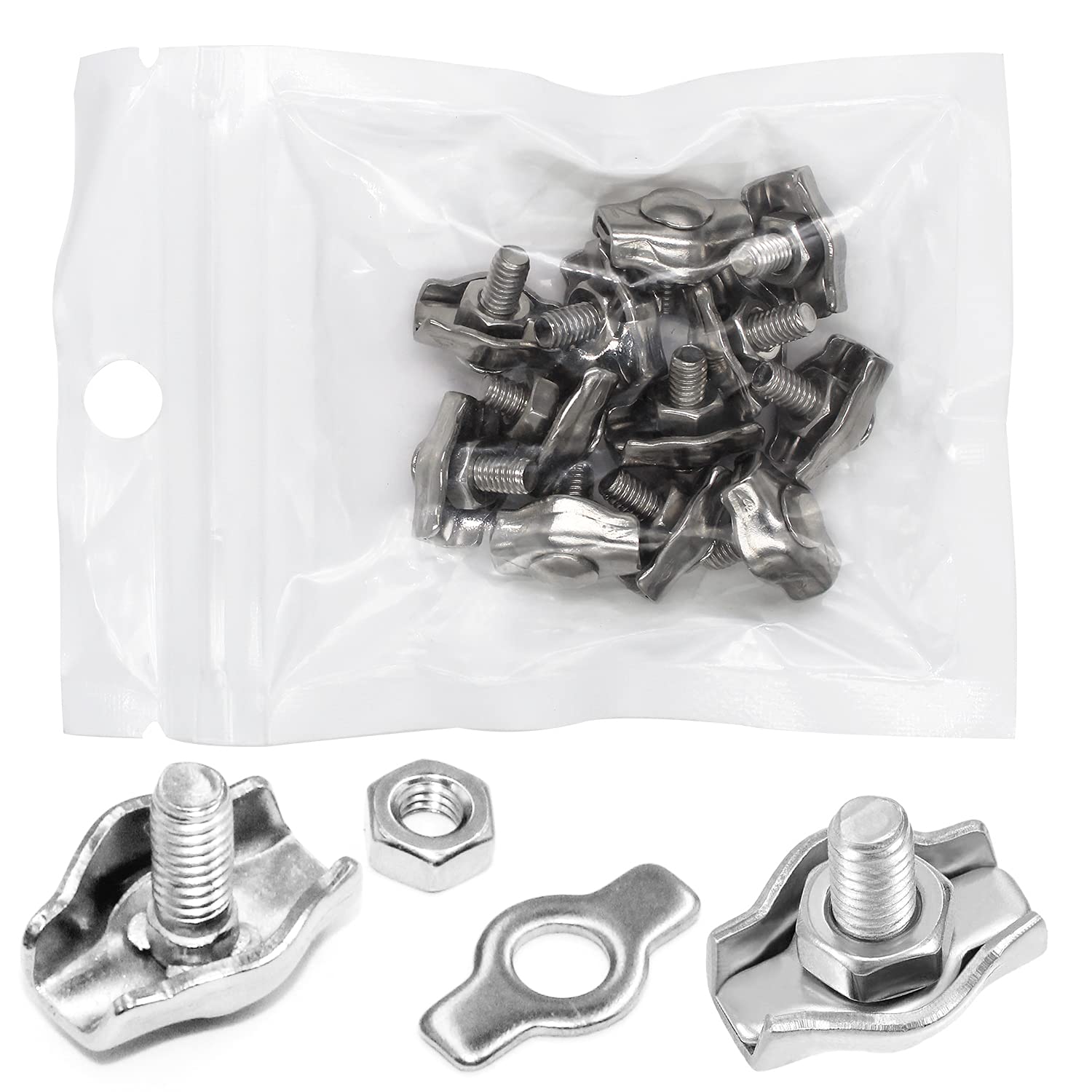 YYWEi 12Pcs M2 Single Wire Rope Clip Cable Clamp for 1.5mm-2mm Rope