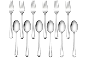 LIANYU 16-Piece Kids Childrens Silverware Set, Include 8 Kids Spoons and 8 Kids Forks, Stainless Steel Toddler Utensils Flatware Set, Child Cutlery for Home Preschools, Dishwasher Safe