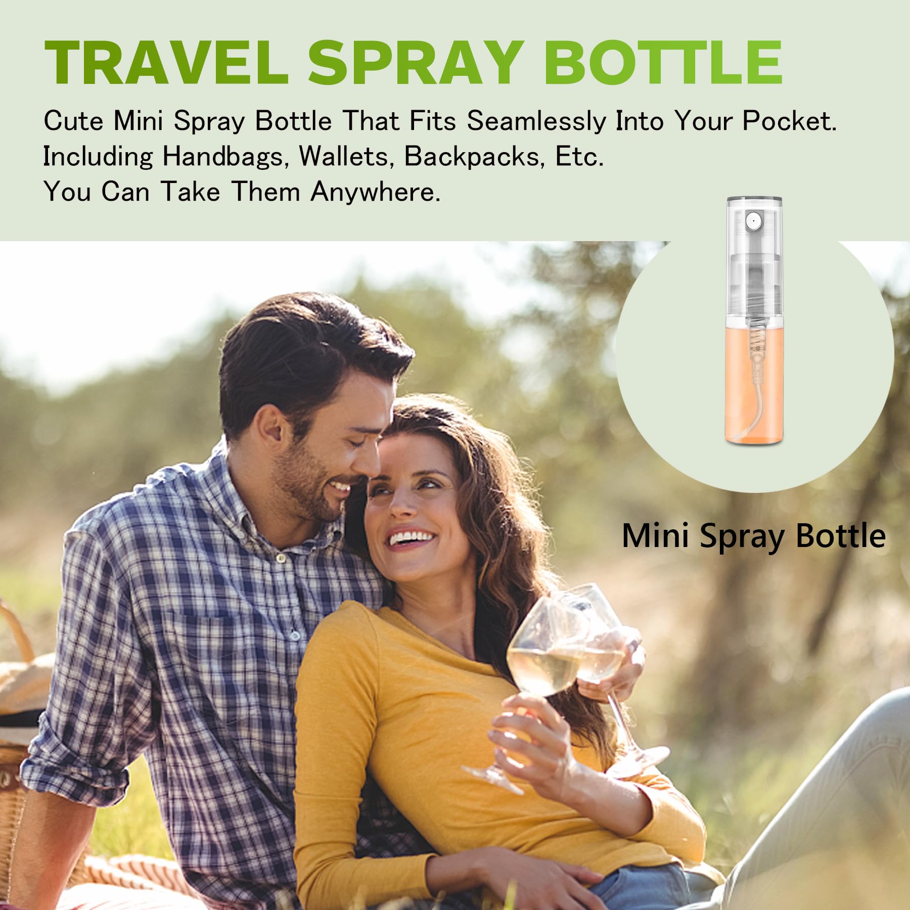 Mini Spray Bottle 3ml, Refillable Glass Spray Bottle, Glass Bottle Atomizer, Perfume Mouthwash Atomizer for Cleaning 3ml Refillable Container for Travel, Essential Oils, Perfume 60 Pcs, 3ml