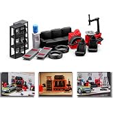 1:64 Diorama Garage Accessories Model Set, Workshop Repair Tool Scene Props | 12pc Mini Parking Lot Scene Maintenance Accessory, for 1:64 Diecast Hot Wheels Model Car Display