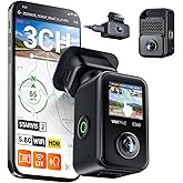 Vantrue E360 Plus All Channel Dash Cam, 585°, Dual STARVIS 2, Fisheye Front + Fisheye Inside + Rear Dash Camera, Dual IR Nigh