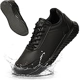 Furuian Non Slip Work Shoes for Men Waterproof Food Service Kitchen Chef Restaurant Walking Sneakers All Black Slip Resistant Work Shoes for Men