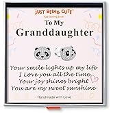 Panda Earrings Gifts, 925 Sterling Silver Cubic Zirconia Stud Earrings Hypoallergenic Cute Jewelry Valentine's Day Gifts for Granddaughter Daughter Sister