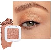 evpct Champagne Gold Glitter Eyeshadow Palette Single, Nude Gold Pink Shimmer Sparkle Cream Eye Shadow Palette Brightener Makeup for Older Women, High Pigment Long Lasting Monochrome Mini Eyeshadow