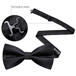 Barry.Wang Black Bow Ties for Men Pre-tied Bow Tie