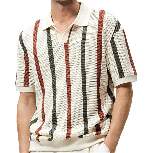 トップス TROPHY CLOTHING Broad Stitch Knit Polo Amazon.com: Mens Breathable Knitting Pullovers Short Sleeve