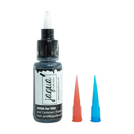 JAGUA - Gel f. temporäre Tattoos, 10 ml, Für Tattoo auf Probe | Faketattoo in schwarz-blau. Designe dein Festival Gadget. bis