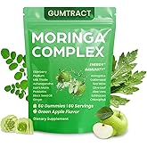 Moringa Gummies for Women & Men, 16-in-1 Sugar-Free Superfood Complex with Sea Moss, Chlorophyll, Turmeric, Ginger & Ashwagandha | Energy, Immune & Skin Support | Vegan & Gluten-Free | 60 Count