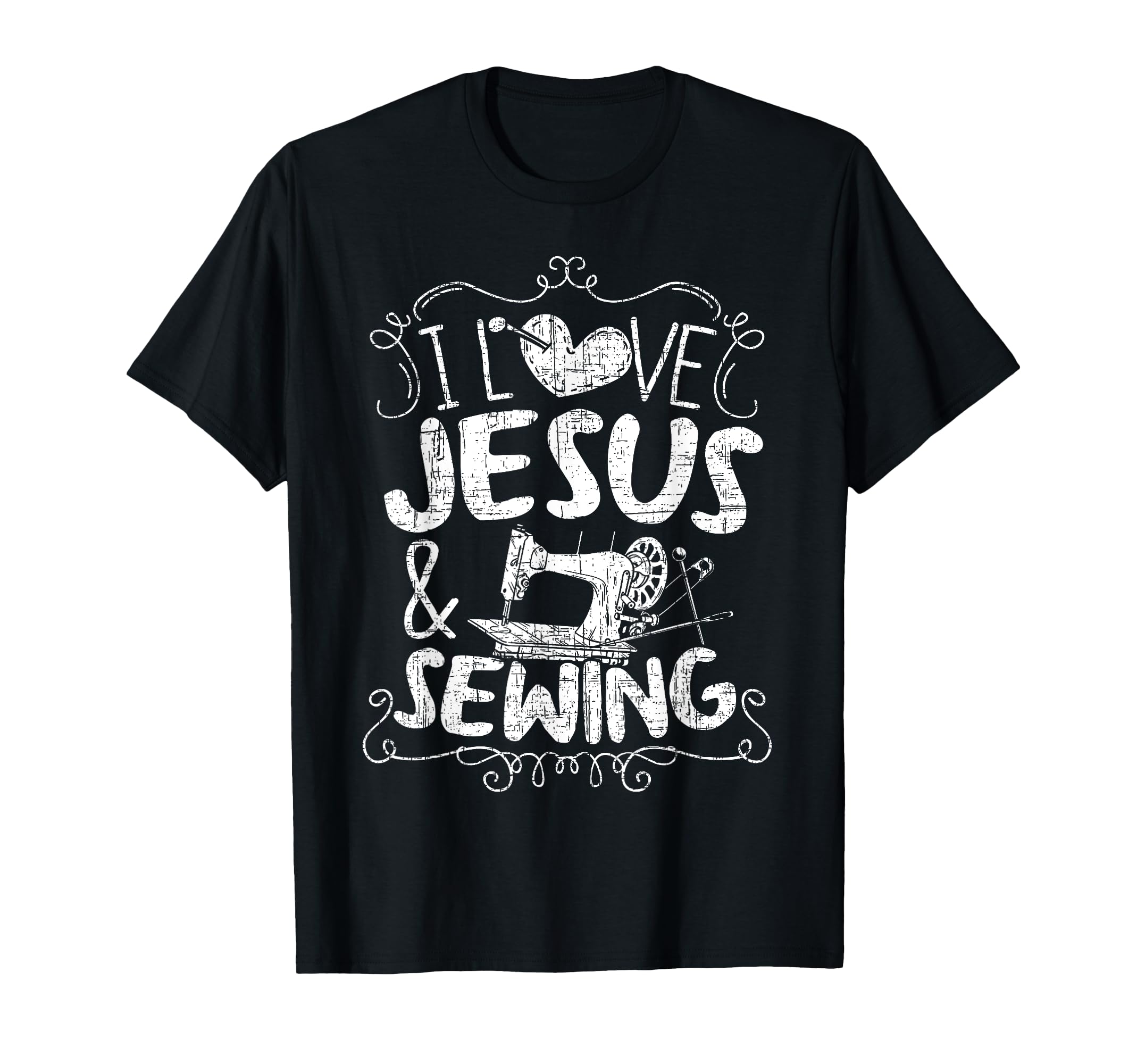 Sewing Lovers Love Jesus Quilting Gifts T-Shirt