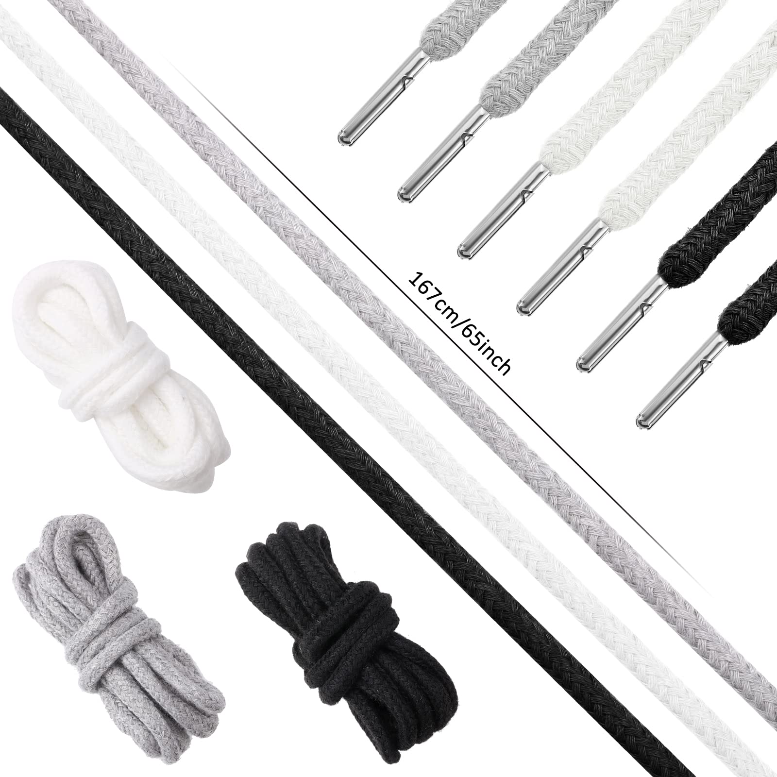 30 Pcs 66 Inches XL Lengthened Drawstring Cords Replacement Drawstring Hoodie String Replacement Clothing with 2 Pcs Flexible Easy Threaders for Sweatpants Hoodies Pants Jackets Coats