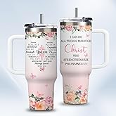 HYMONA Christian Gifts for Women, 30oz Tumbler with Bible Verse, Christian Tumbler for Women with Straw, Religious Gifts for Her, Inspirational Birthday Christmas Presents for Mom, Sister