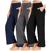 FULLSOFT 3 Pack Women's Wide Leg Yoga Pants Comfy Loose Sweatpants High Waisted Lounge Casual Pants with Pockets