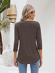Sherosa 3/4 Sleeve Tunics for Women Summer V Neck