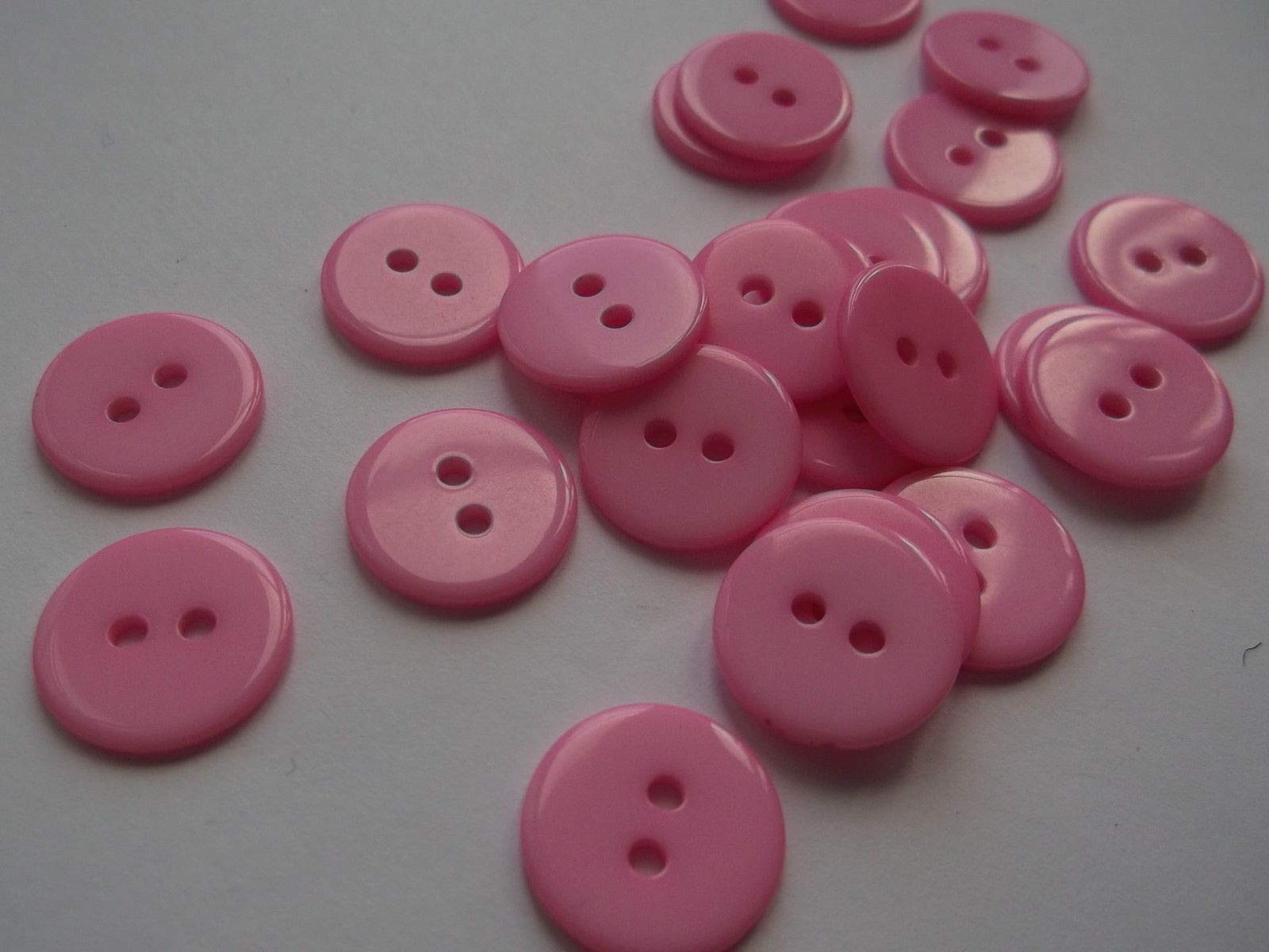 200 x Light Pink Plain Round 2 Hole Sewing 15mm Buttons. for Cardmaking, Scrapbooking, Clothes Knitting