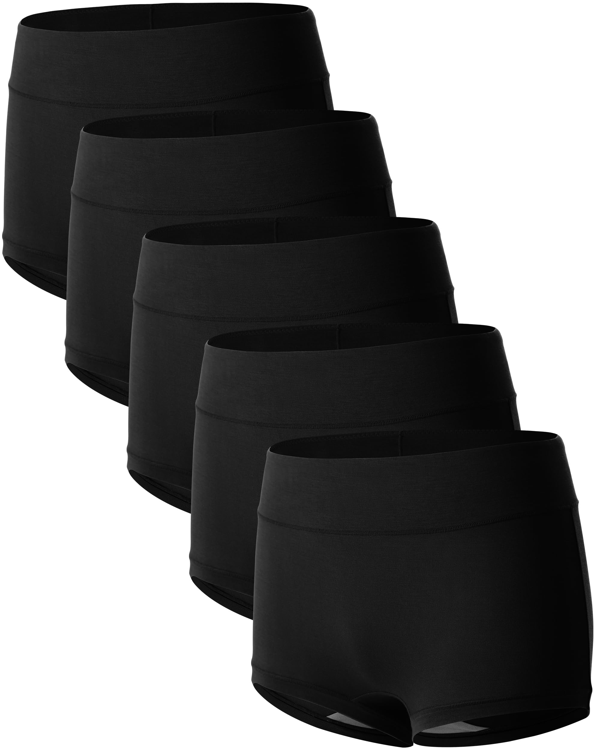 Photo 1 of ***PARTIAL SET/ONLY 2 PAIRS*** BAMBOO COOL Women's Boyshort Boxer Briefs Underwear Soft Stretch High Waist Panties for Women, 5-Pack M