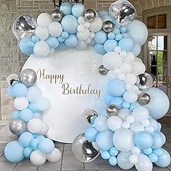 Awenztech Light Blue Balloons 12 inch, Pastel Blue