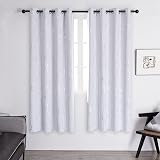 Deconovo Eyelet Blackout Curtains Thermal Insulated Silver Wave 52x72 Inch view 2