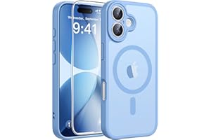FNTCASE for iPhone 17 Case: [Compatible with Magsafe] Translucent Matte Cases with [Full Camera Protection] [Screen Protector] Military Grade Shockproof Protective Phone Cover - Light Blue