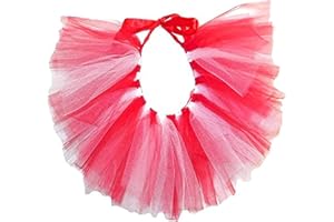 PAWPATU Team Spirit Tulle Tutu for Small Dogs, Handcrafted in USA, Red and White