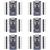 6pcs Pro Micro for Atmega32U4 5V 16MHz Bootloadered IDE Micro USB Pro Micro Development Board Microcontroller Compatible for Pro Micro Serial Connection with arduino Pin Header (Micro USB)
